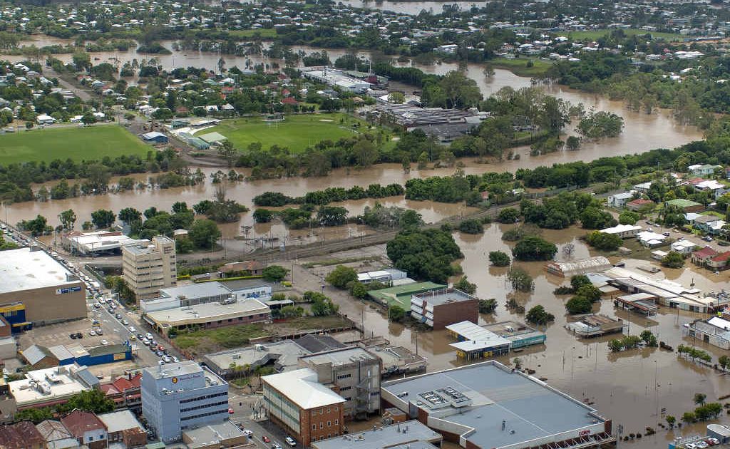 The heart of Ipswich was inundated in the January 2011 floods. The heart of Ipswich was inundated in the January 2011 floods.